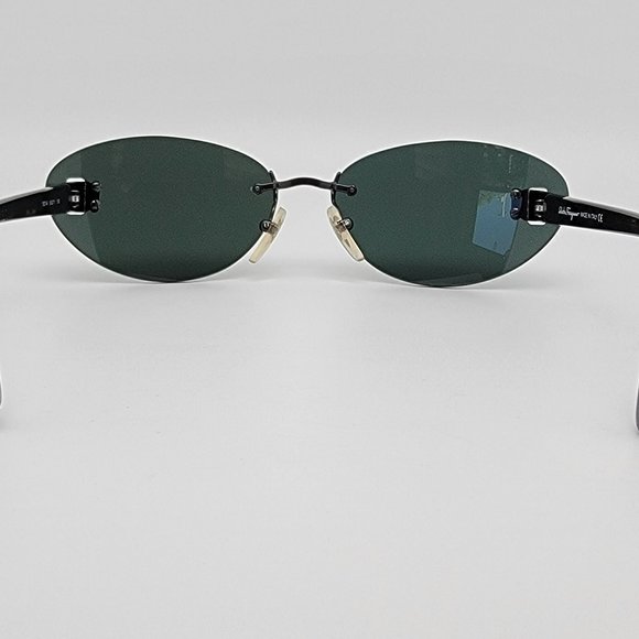 Salvatore Ferragamo 1014 512/71 Tortoise Frame Green Lens Rimless Sunglasses main image 12